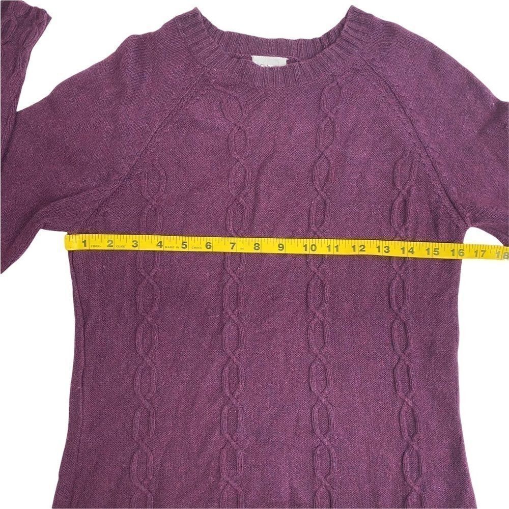Columbia Womens Sweater Purple Long Sleeve Crew Neck Chunky Cable Knit Small S - Picture 9 of 9